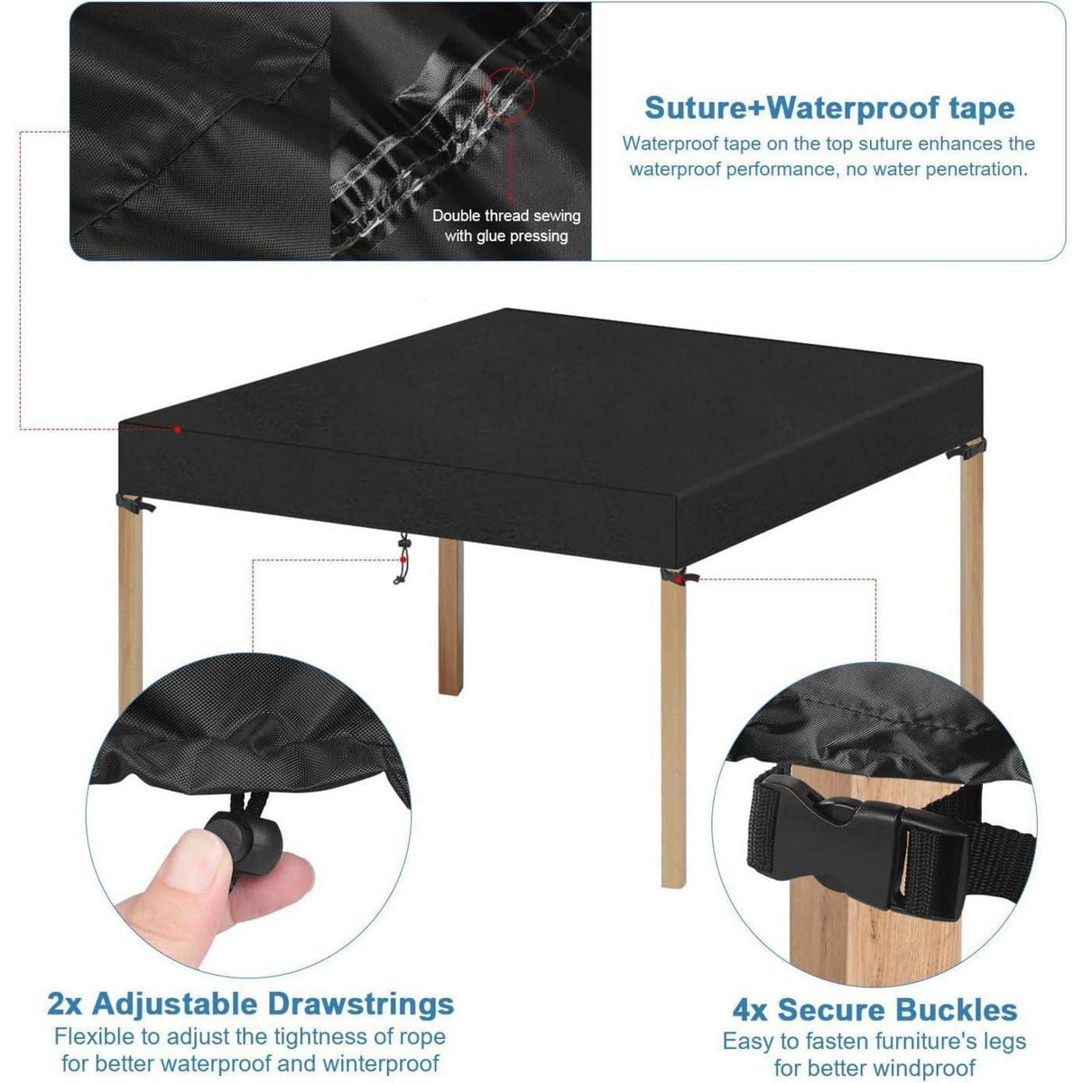 Quadratische Tischabdeckung 70x70cm Wasserdicht Oxford Polyester