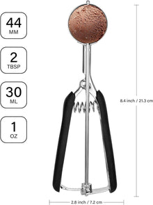 Eisportionierer Edelstahl 4,4 cm mit Auslöser und