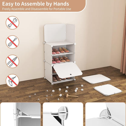 Vicye 10 Ebenen Schuhregal Organizer Weiß 20 Paar