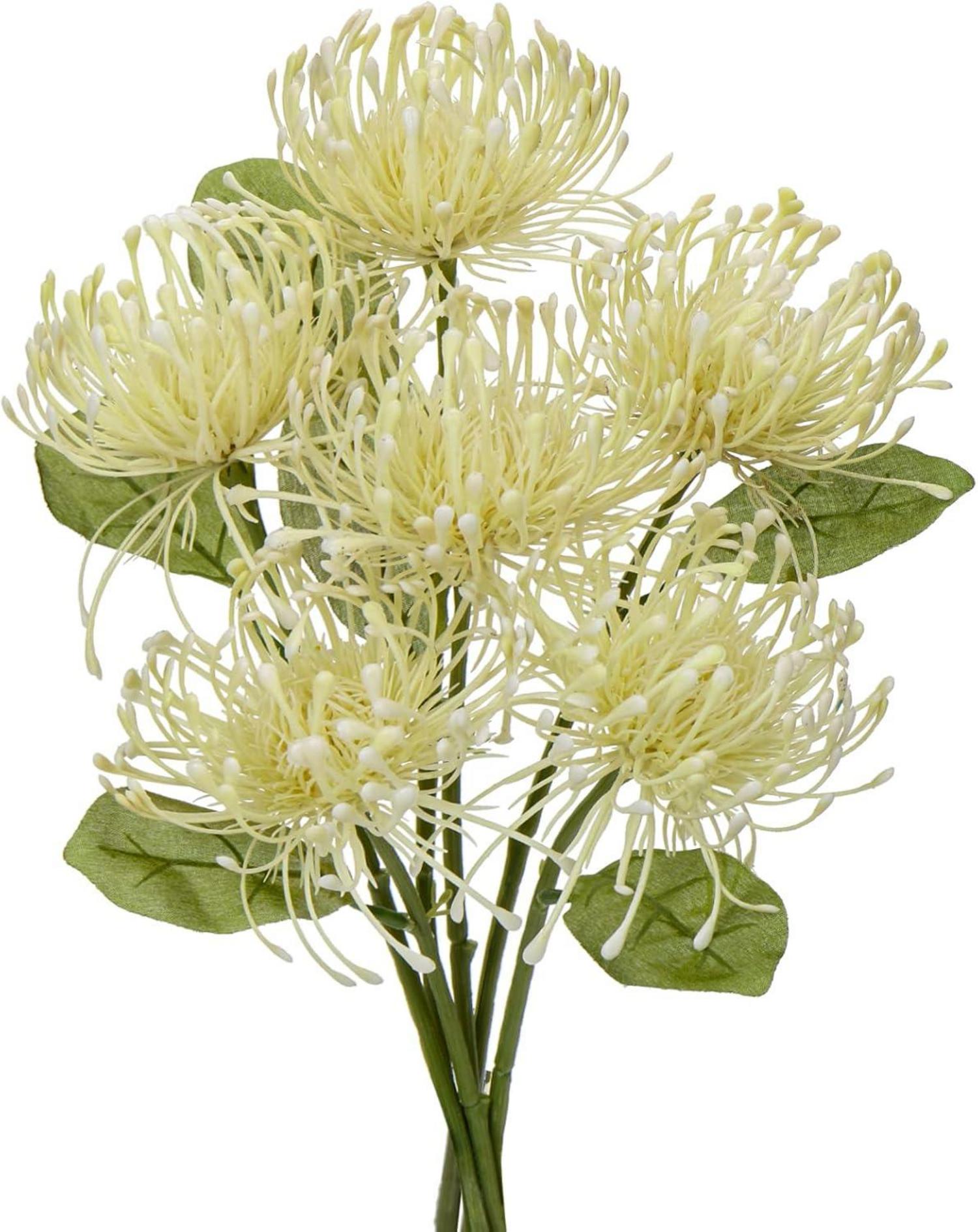 Kunstblumen Chrysantheme biegsamer Stiel Haus Büro Deko Cream