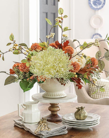 Kunstblumen Chrysantheme biegsamer Stiel Haus Büro Deko Cream