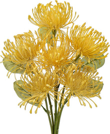 Künstliche Chrysantheme Gelb 6 Stück biegsamer Stiel 30cm