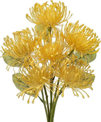 Künstliche Chrysantheme Gelb 6 Stück biegsamer Stiel 30cm