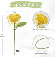 Künstliche Chrysanthemen Blumen Gelb 30cm 6er Set - Deko für