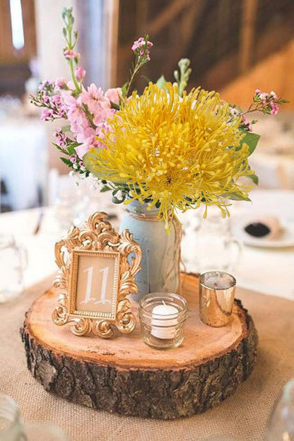 Künstliche Chrysantheme Blumengesteck Gelb 6er Set 30cm biegsamer Stiel