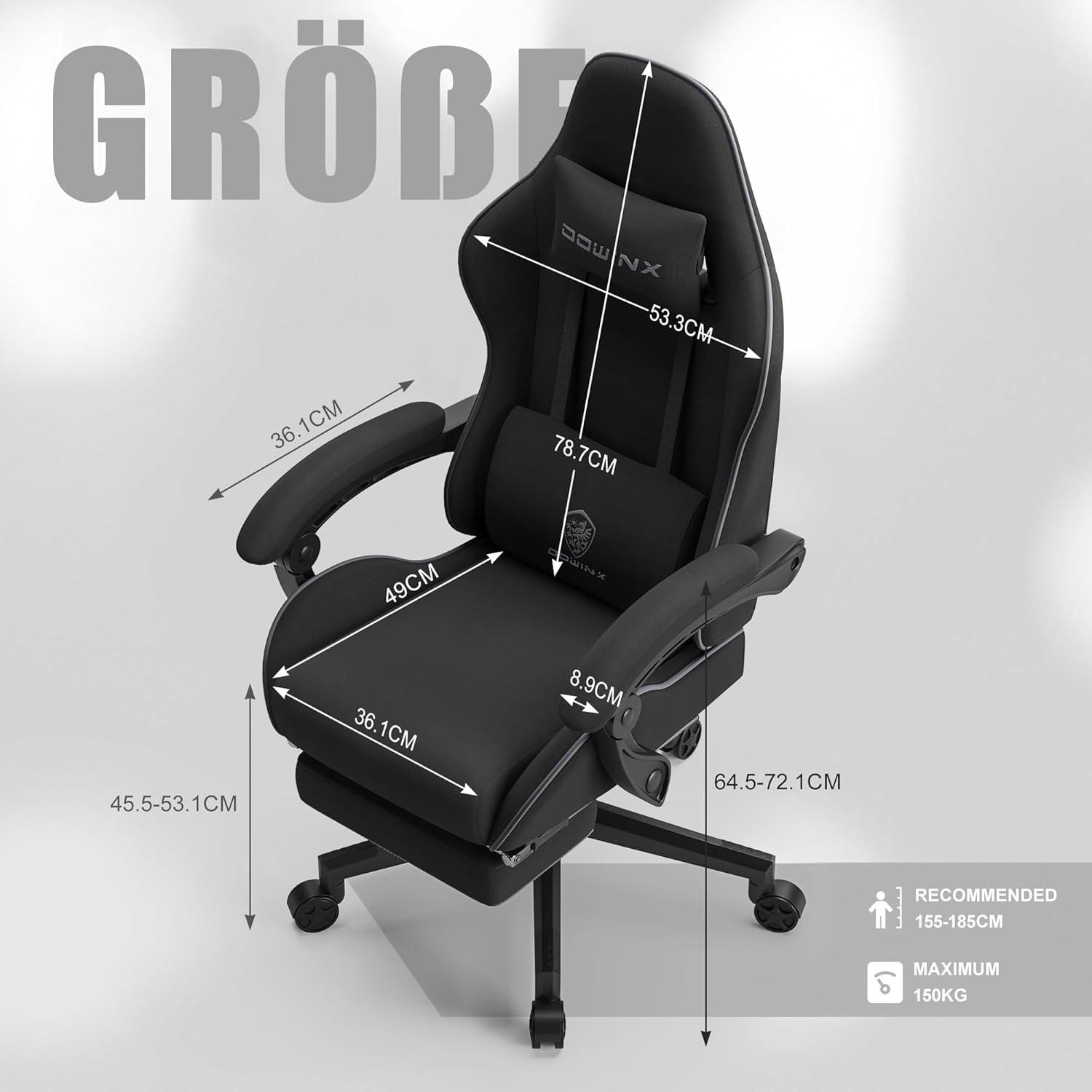 Ergonomischer Gaming Stuhl mit Massage und Fußstütze