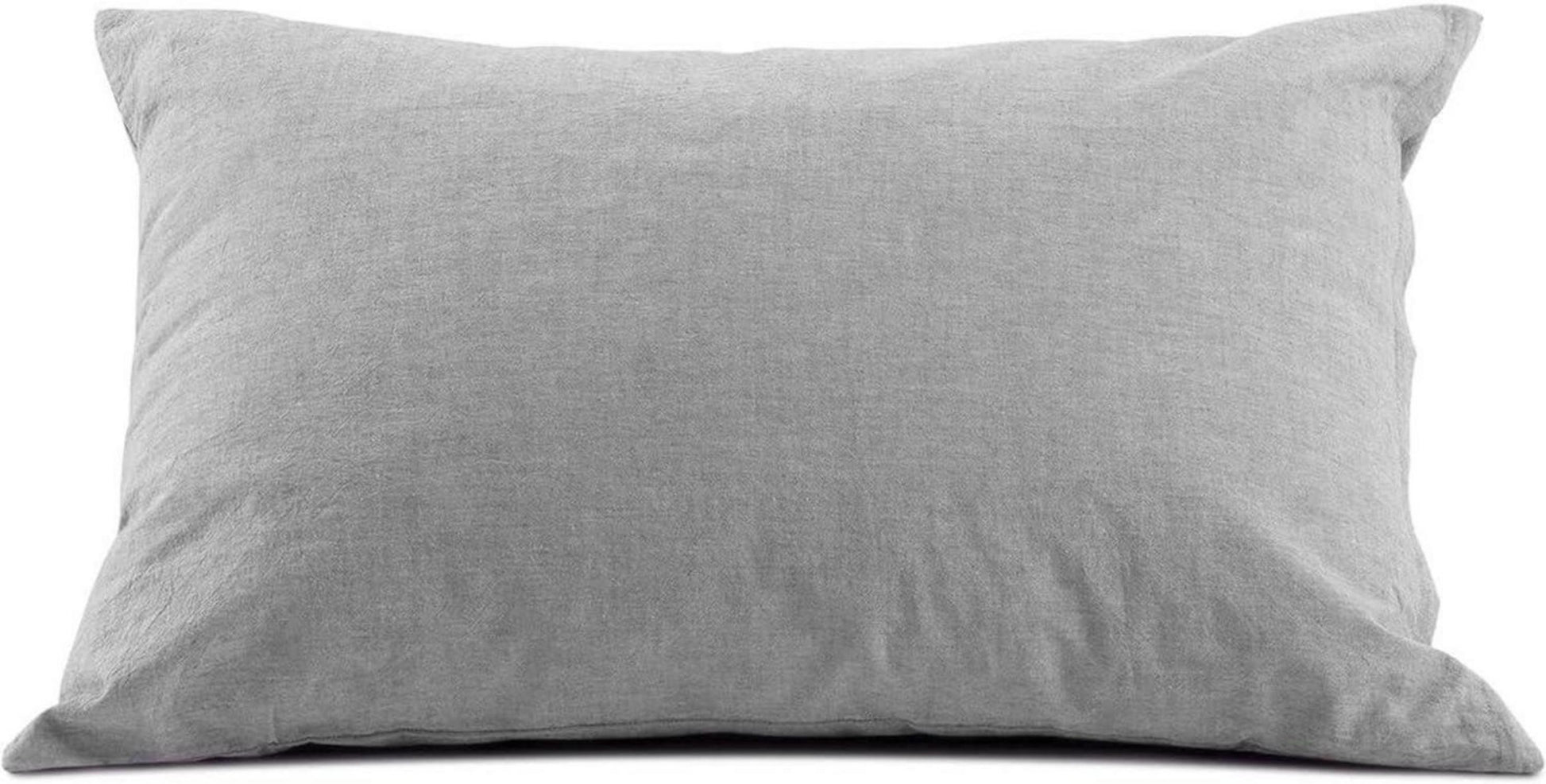 2er Set Kissenbezug 40x60 cm 100% Baumwolle Grau Reißverschluss