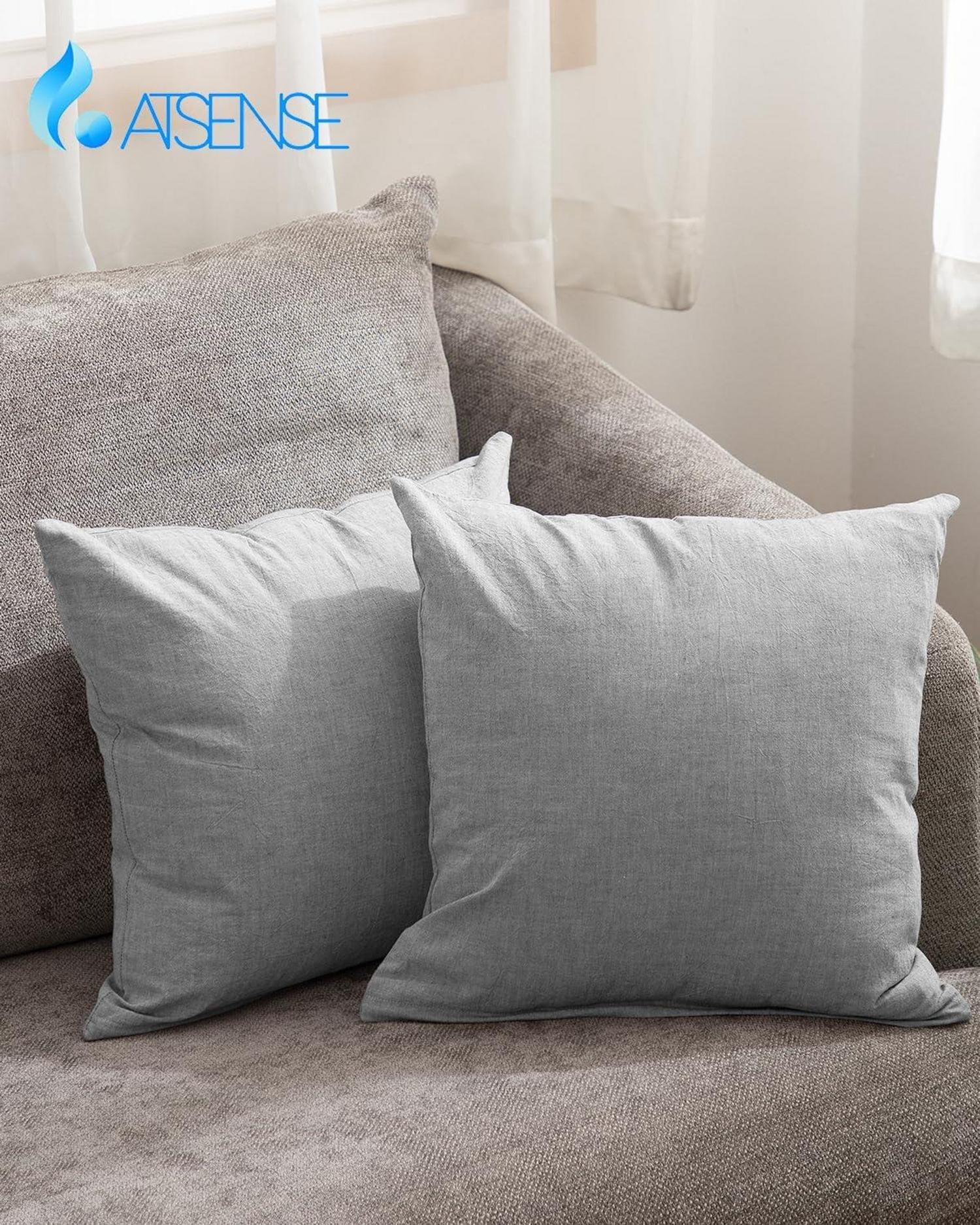 Kissenbezug 40x60 cm 100% Baumwolle Grau Reißverschluss Premium