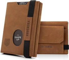 RFID-Schutz Geldbörse mit Münzfach & Kartenetui | Braun Slim Wallet