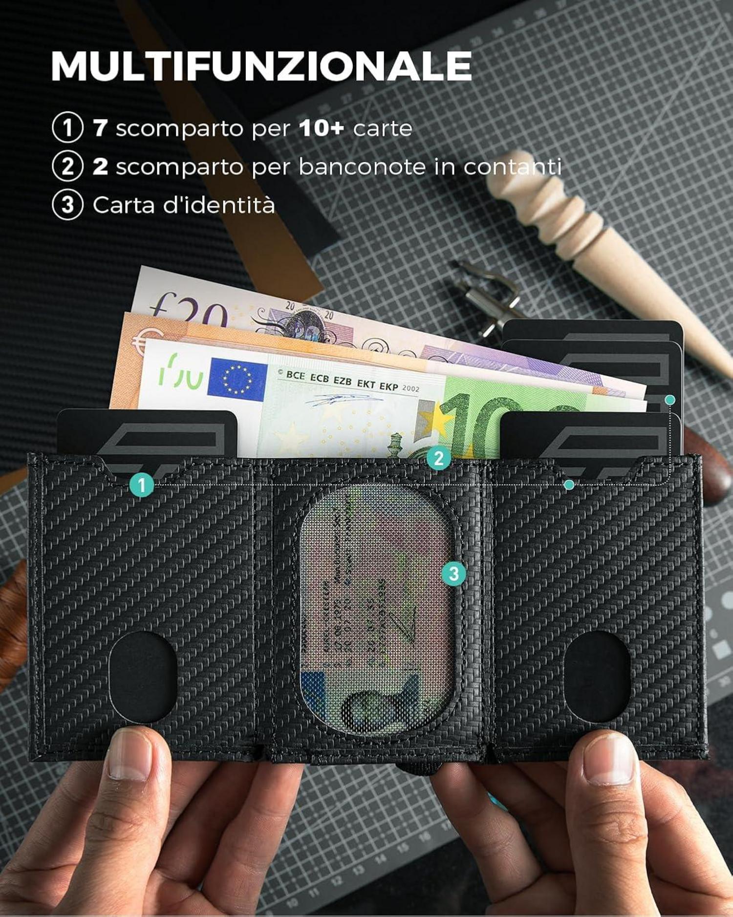 RFID Mini Geldbörse Münzfach RFID geschützt Kartenetui Leder Slim