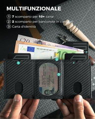 RFID Mini Geldbörse Münzfach RFID geschützt Kartenetui Leder Slim