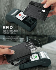 RFID Blocker Geldbörse Herren Mini Portemonnaie Münzfach Leder Slim Wallet