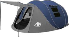 Zelt 6 Personen Wasserdicht Pop up Riesiges Camping Doppelwandig Grau