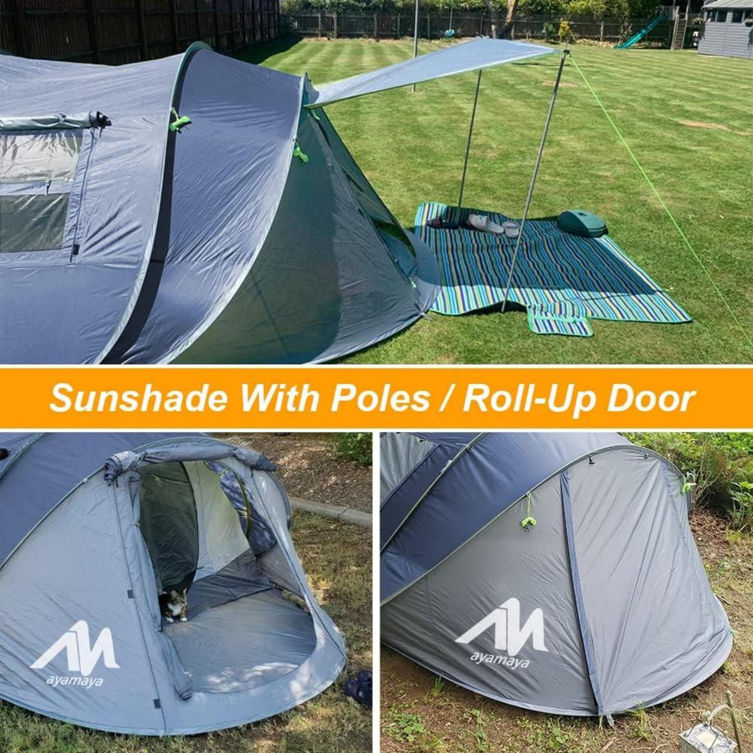Zelt 4-6 Personen Wasserdicht Pop up Familienzelt 5 Fenster Outdoor