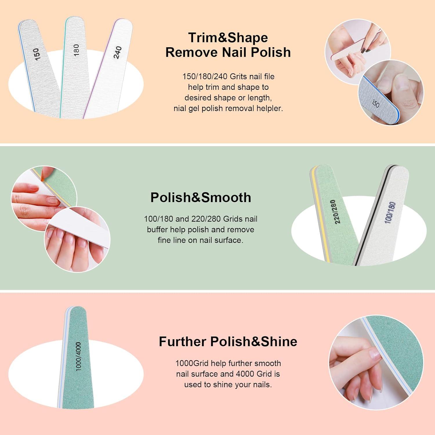 Nagelfeilen Set Profi für Maniküre Gelnägel Acrylnägel