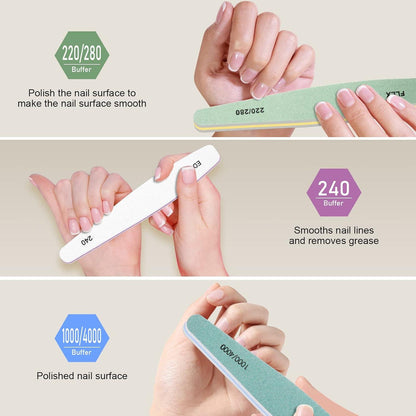 Nagelfeilen Set 12 Stück Profi Maniküre Gelnägel Acrylnägel Naturnägel
