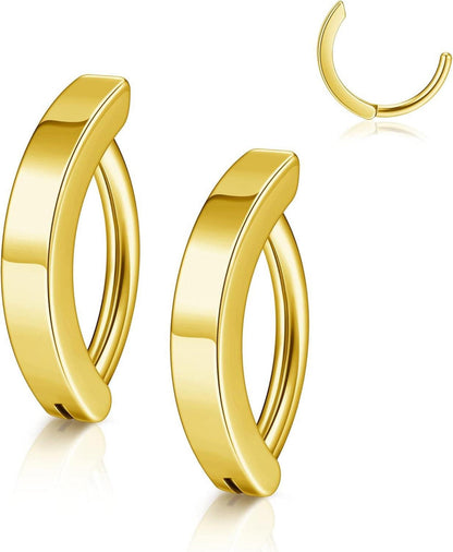 Edelstahl Bauchnabelpiercing Ring 14ga 10mm Silber Gold 2 Stück