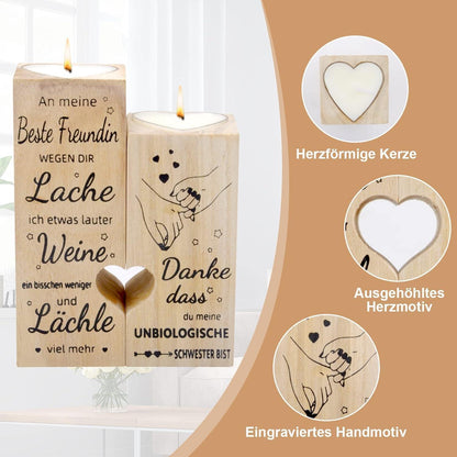Beste freundin Geschenk Kerzenhalter mit Gravur