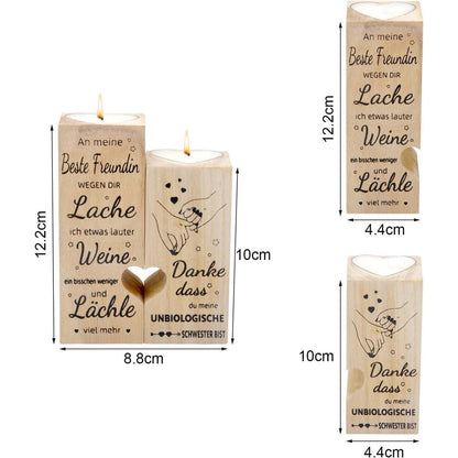 Beste freundin Geschenk Kerzenhalter mit Gravur
