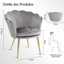 Samt Sessel Blumenform Dunkelgrau Gold Wohnzimmer