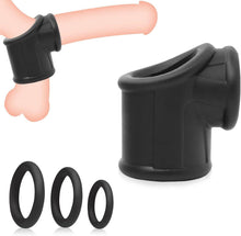 Penisring Set mit Silikon Sleeve und Bondage Cockringen