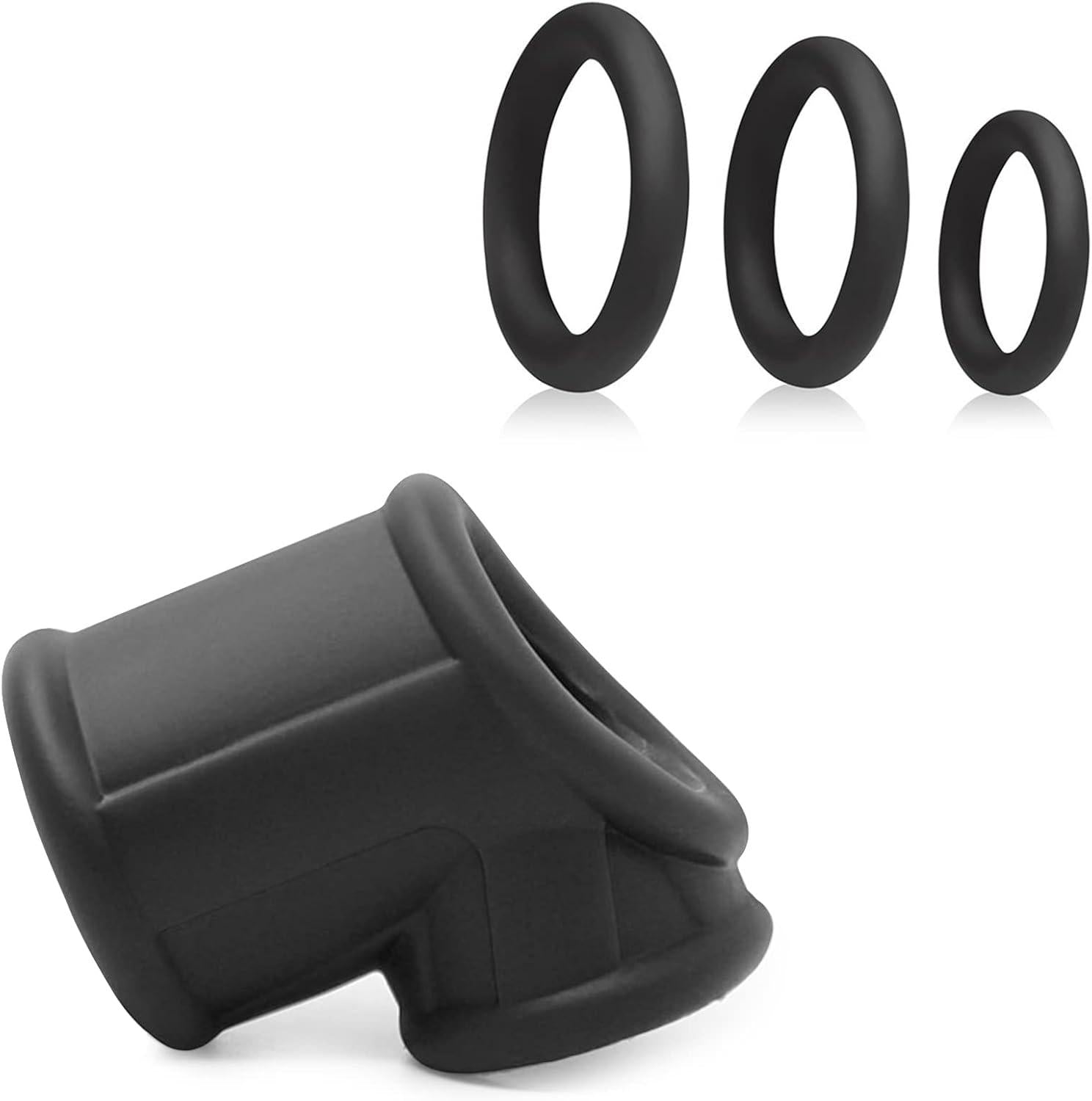 Penisring Set Silikon Cockringe Ballstretcher Schwarz