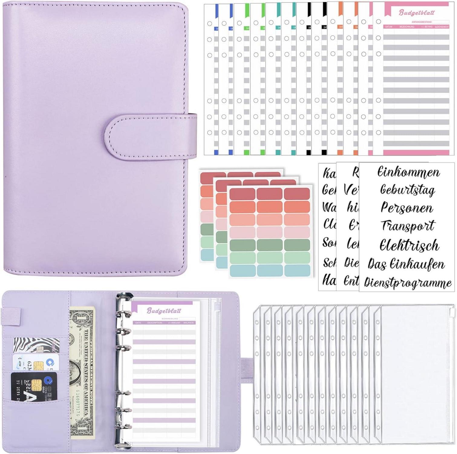 A6 Binder Budget Planner Deutsch mit Etikettenaufklebern