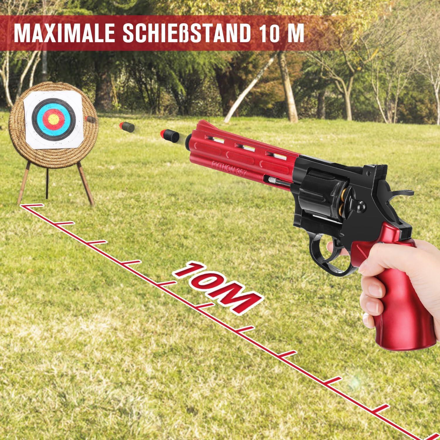 Spielzeug Pistole Revolver mit drehbarem Magazin Soft Bullet Gun 48