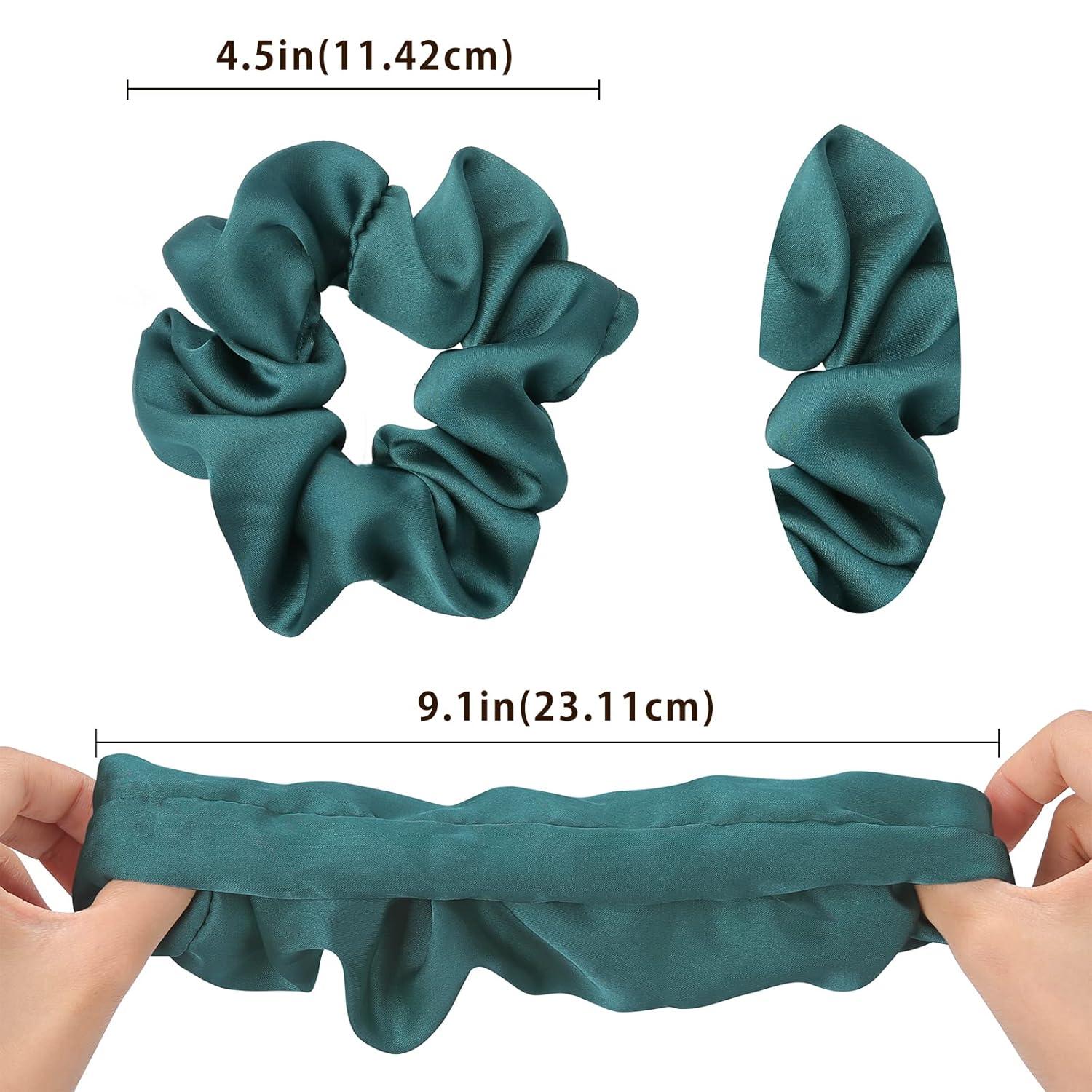 6er Set Satin Haargummis Damen Seide Scrunchies Groß 6 Farben