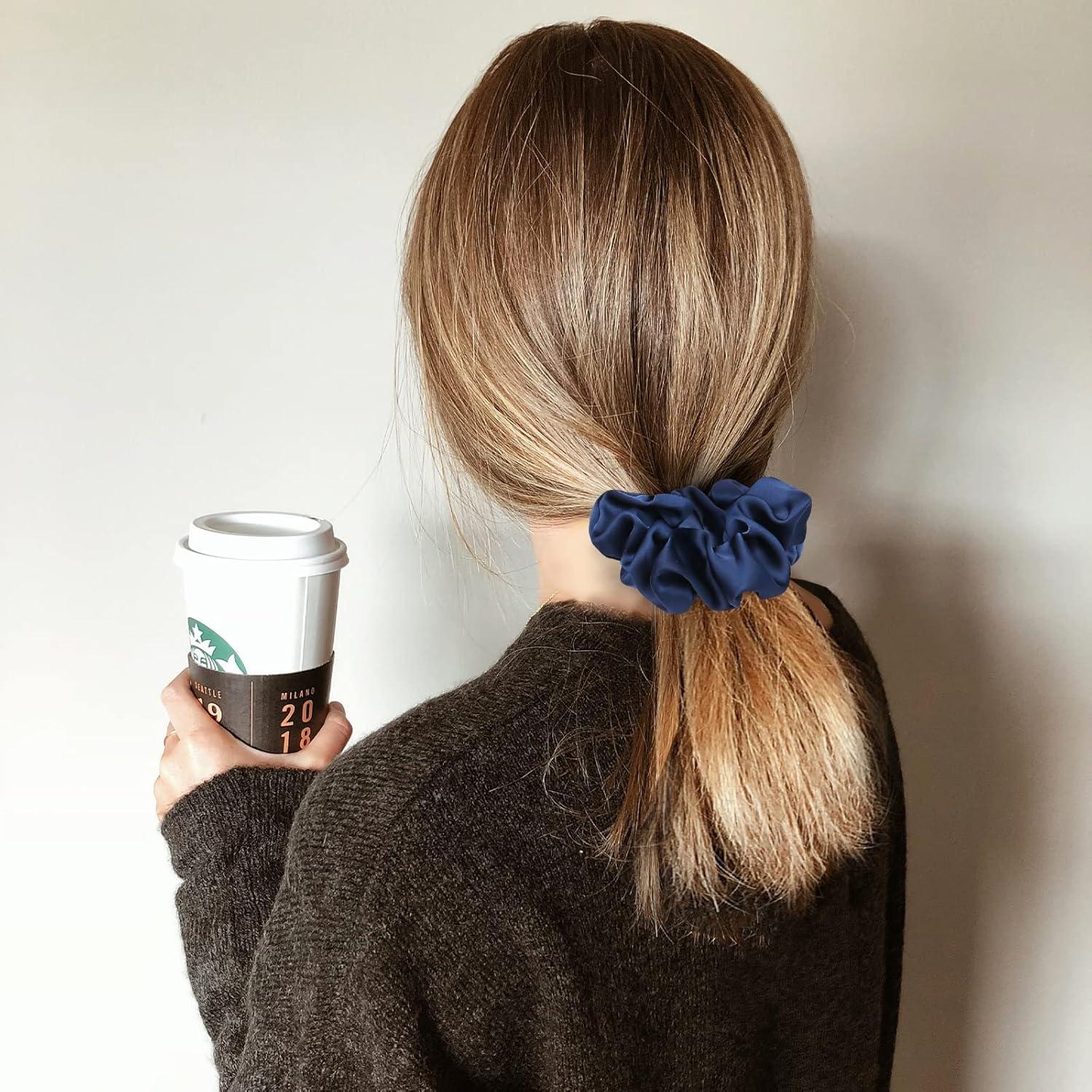 Lolalet Seide Scrunchies Satin Haargummis für Damen Mädchen, 6 Farben