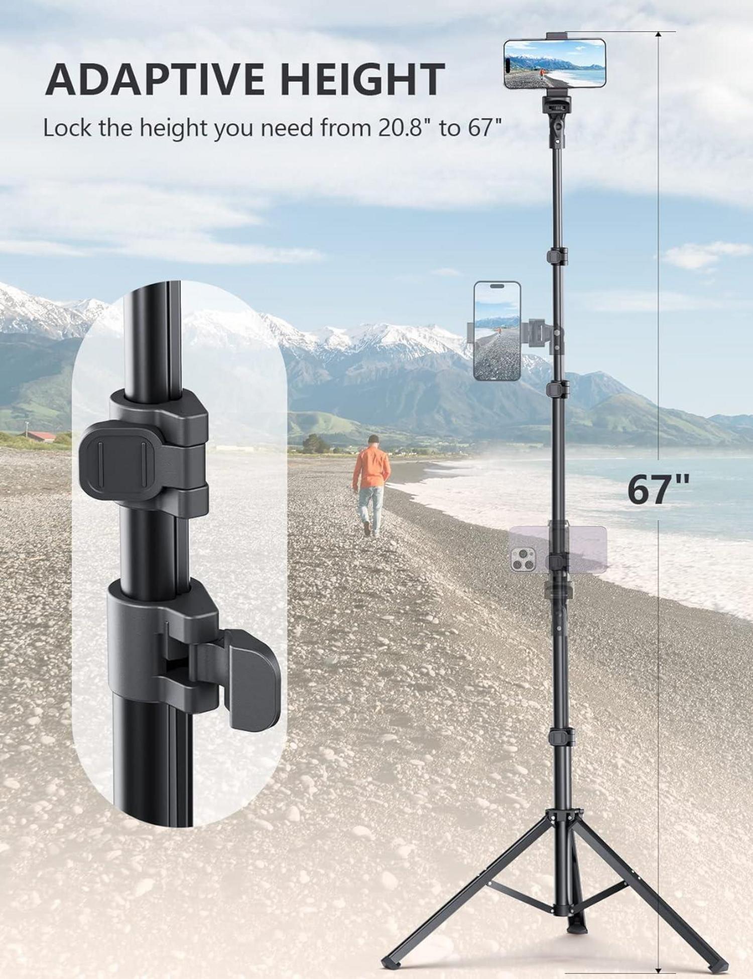 Handy Stativ Ständer 170cm mit Fernauslöser Smartphone Halterung