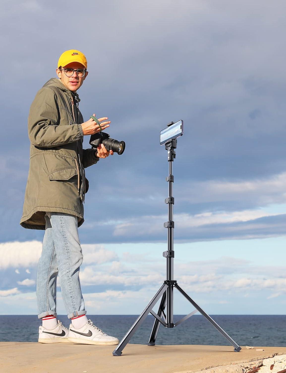 Handy Ständer Stativ 170cm mit Fernauslöser iPhone Samsung Huawei Camera