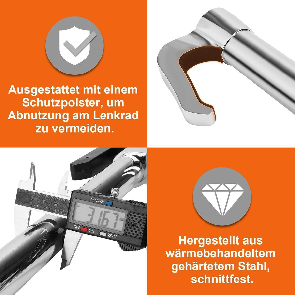 Auto Lenkradschloss mit Teleskopfunktion & 3 Schlüsseln