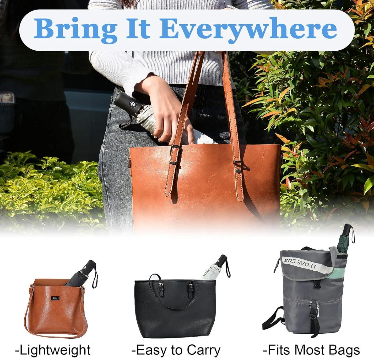 Vicloon Regenschirm Auf-Zu-Automatik Sturmfest Taschenschirm 210T Teflon-Beschichtung Herren Damen Elegantes Schwarz