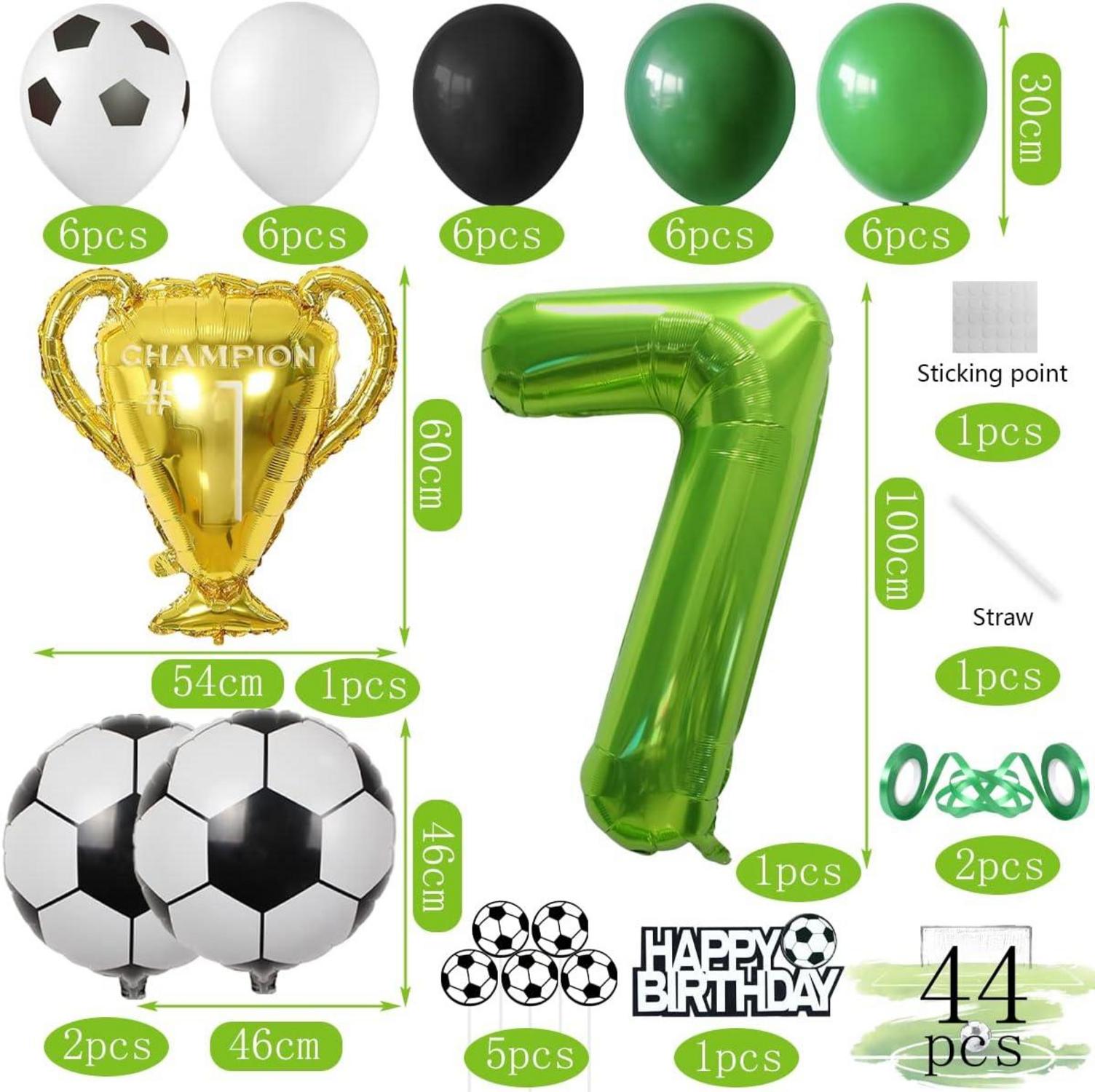 Fußball Party Dekoration Set 7. Geburtstag Kinder Jungen