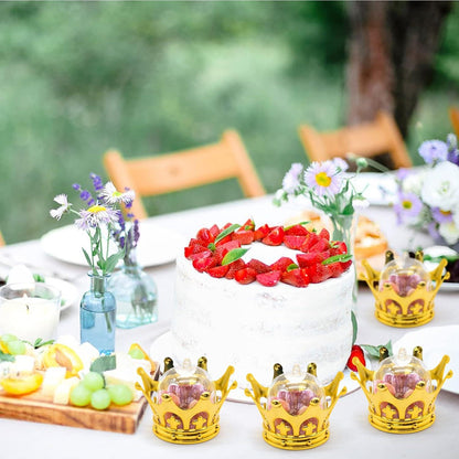 Goldene Kronen Candy Boxen 12er Set für Hochzeit & Party