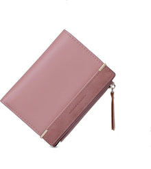 Damen Geldbörse Kurzformat Weichem Leder Rosa Brieftasche