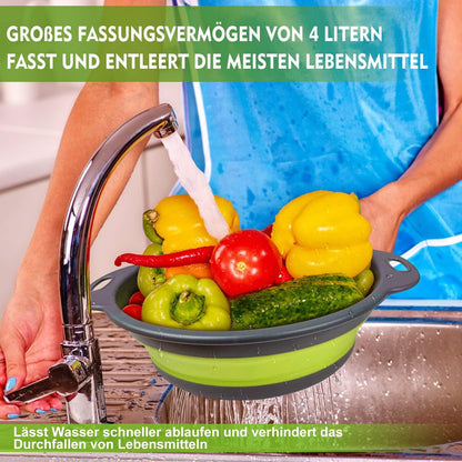 WALFOS Faltbarer Seiher Küchensieb Set Silikon Abtropfsieb