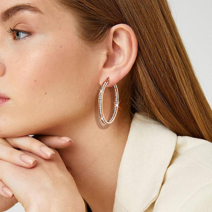 Adramata Edelstahl Creolen Damen Hypoallergen Zirkonia 60mm Gold
