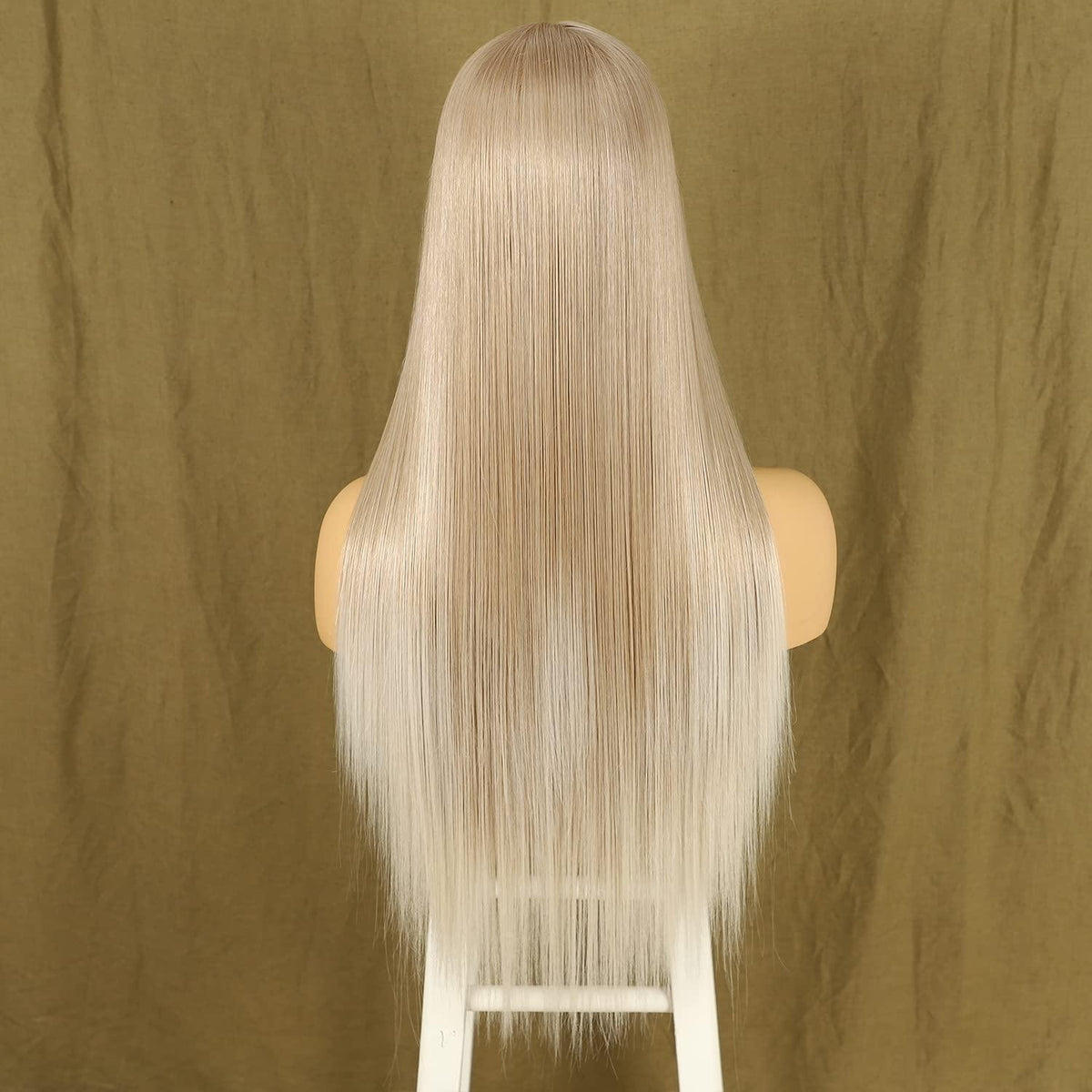 Ombre Blond Lange Gerade Perücke mit Spitze vorne 26 Zoll