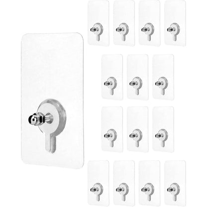 15 Stück transparente Klebeschrauben 14mm - 5 x 8 cm - 10 kg