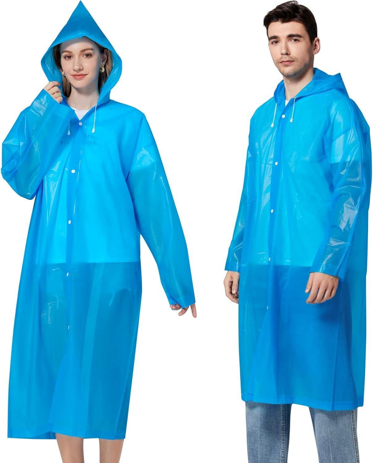 Wasserdichter Regenponcho für Damen und Herren, 2er Pack