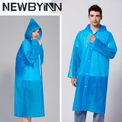 Regenponcho 2 Stück Wasserdicht Regenmantel Damen Herren Cape Festival