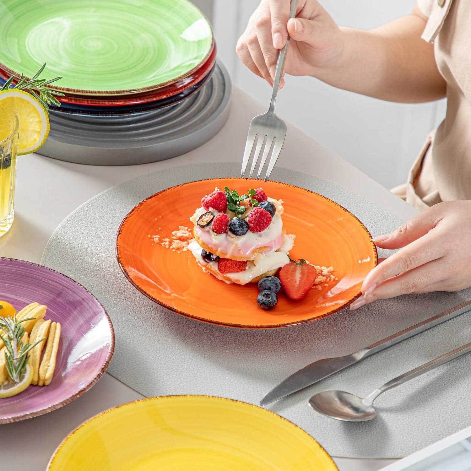 6er Set vancasso BONITA Speiseteller Steingut Ø 21,5 cm Personen Geschirr