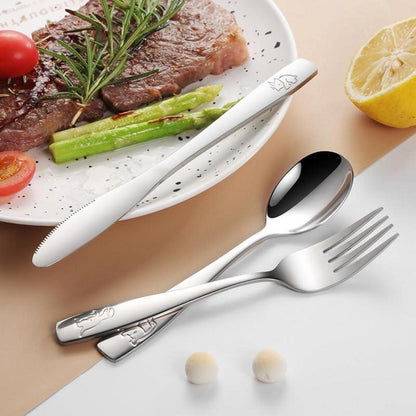Kinderbesteck-Set Edelstahl 3er Set für Jungen & Mädchen