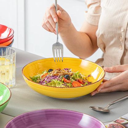 vancasso Bonita Suppenschalen 6er Set Steinzeug Ø 21,6 cm Bunte Mehrzweckschalen