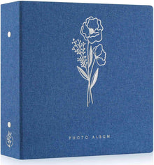 Großes Fotoalbum 1000 Fotos 10x15 Leinen Einstecken Blau