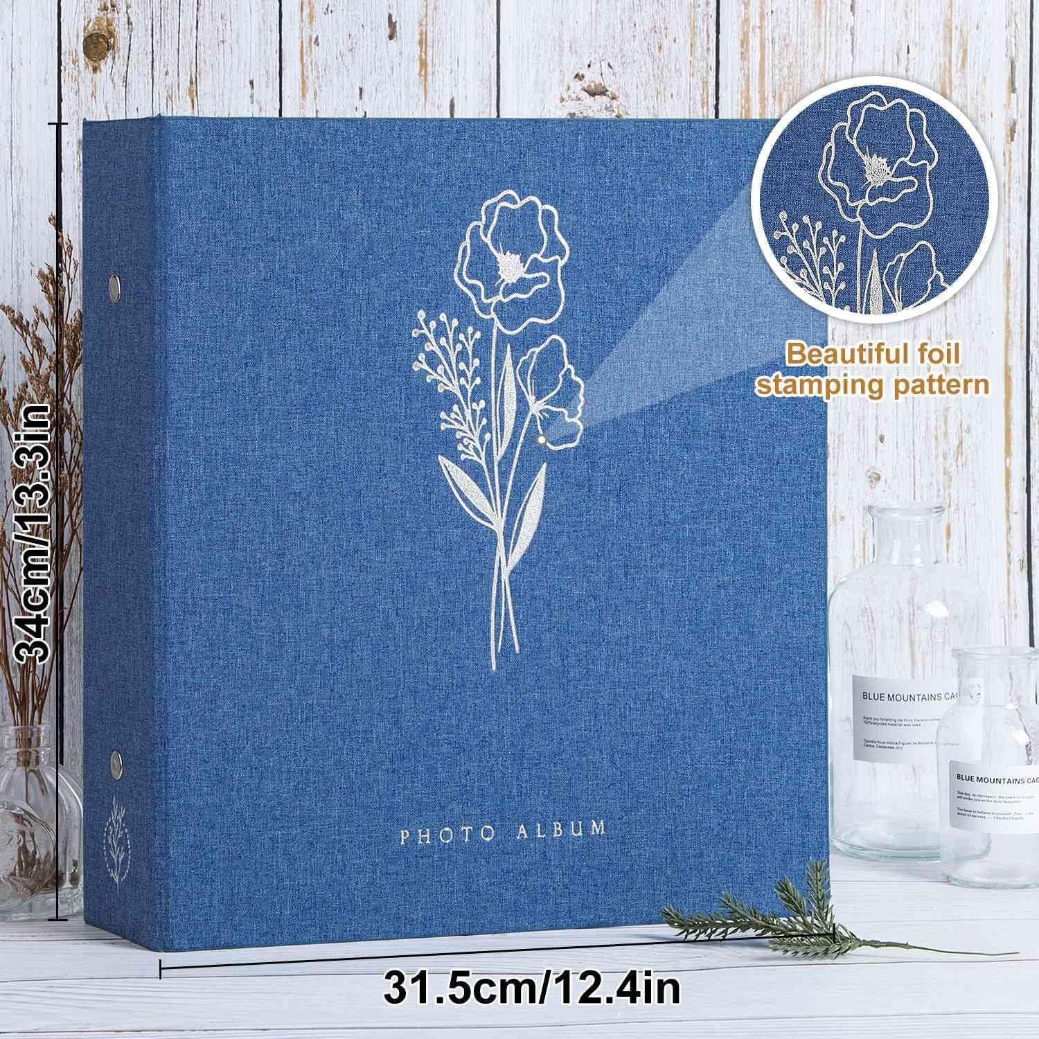 Fotoalbum 1000 10x15 Leinen XXL Einsteckalbum Blau