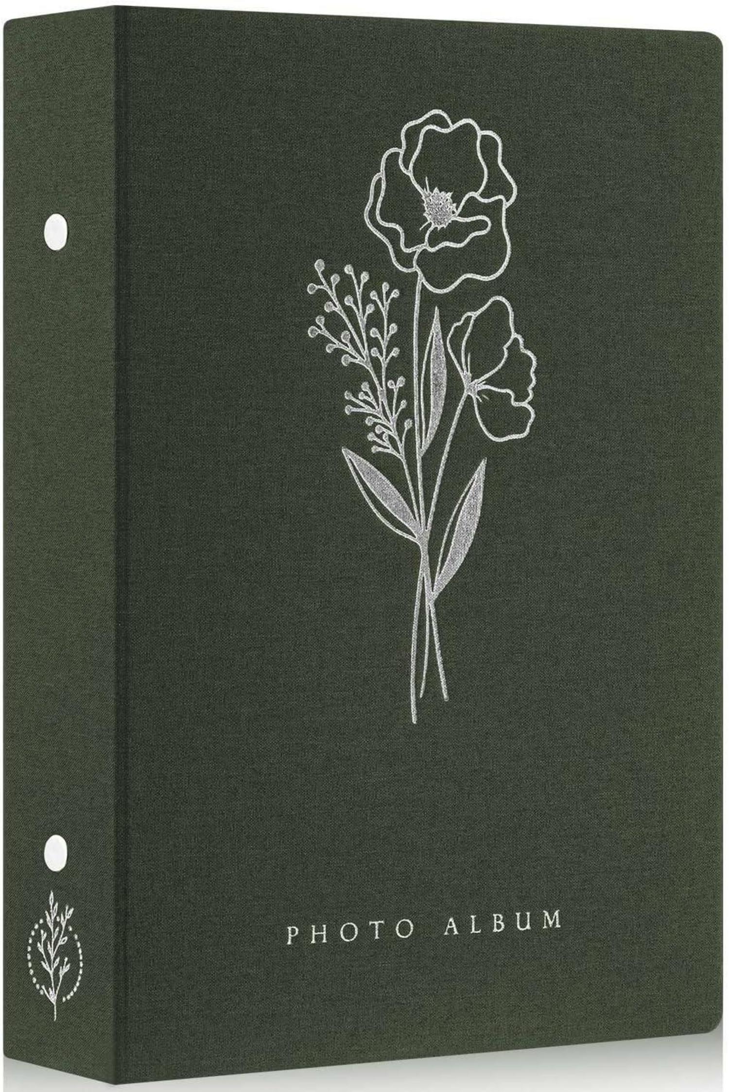 Fotoalbum 10x15 300 Taschen Leinen Einsteckalbum Grün