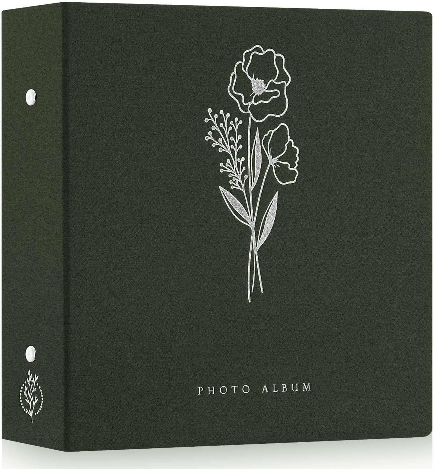 Großes Fotoalbum Leinen Einstecken 1000 10x15 Fotos Grün
